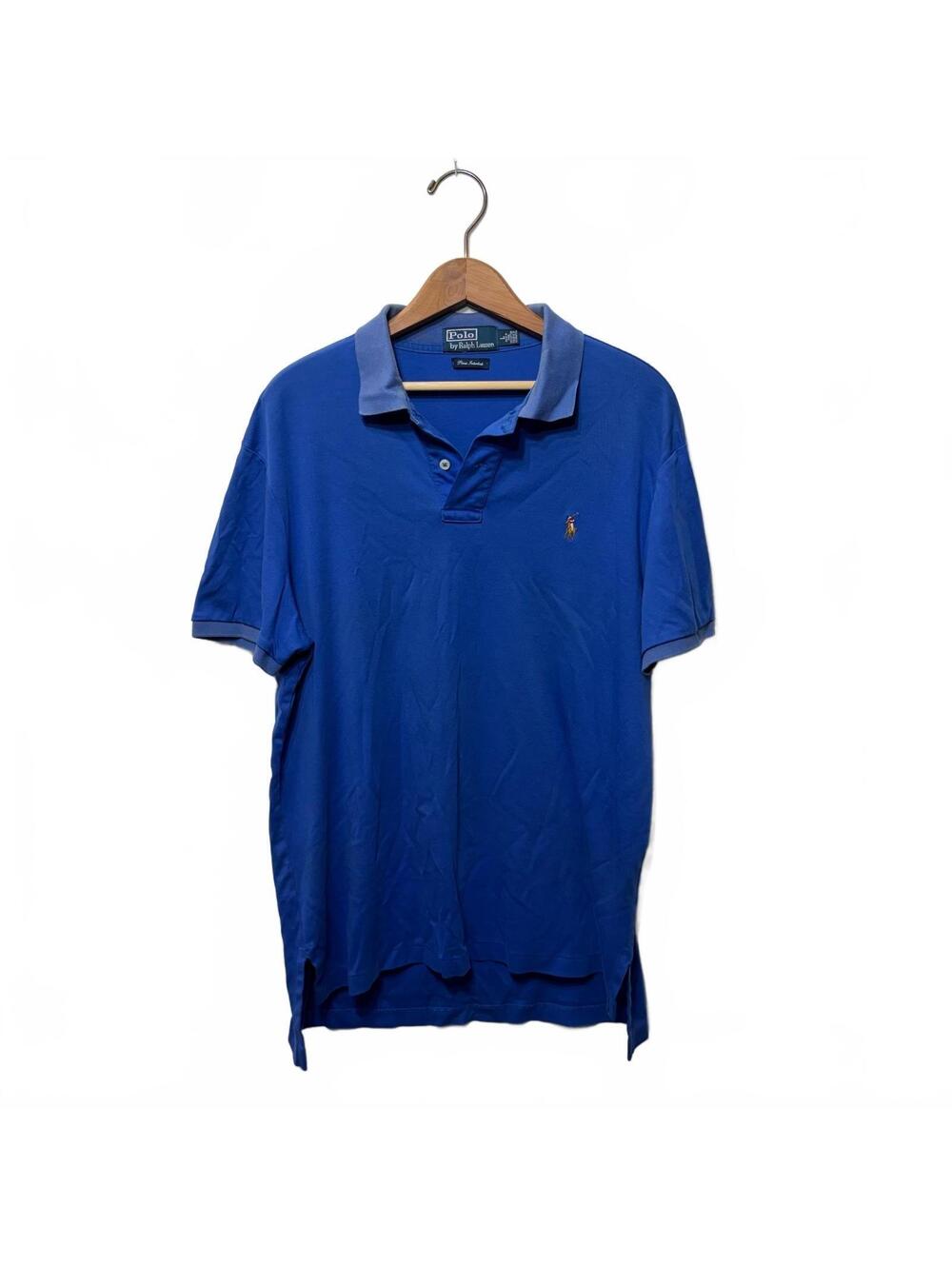 Vintage Polo Ralph Lauren Blue Pima Interlock Shirt Mens L